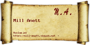 Mill Anett névjegykártya